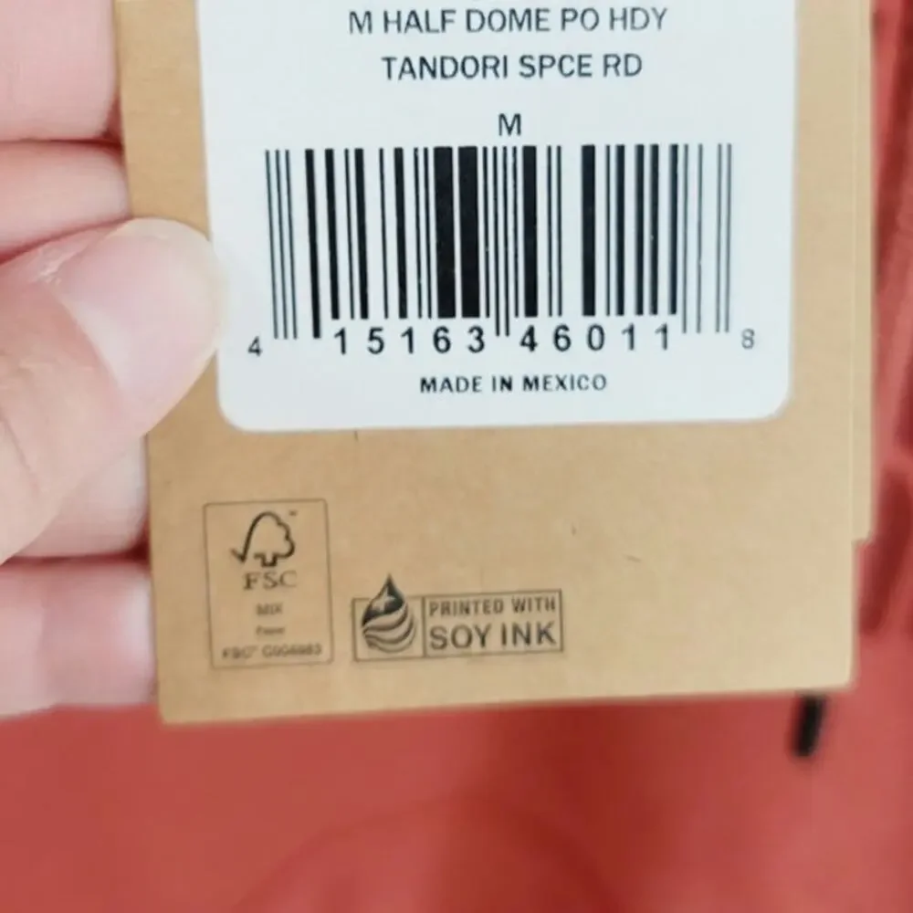 THE NORTH FACE HALF DOME PULLOVER HOODIE IN TANDORI SPICE, SZ MEDIUM
